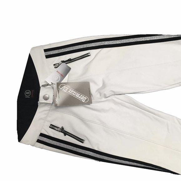 NEW BOGNER WOMENS SKI PANTS!  SIZE 8  29 x 30  OFF WHITE  STRIPES  *YELLOWING* - Picture 3 of 3